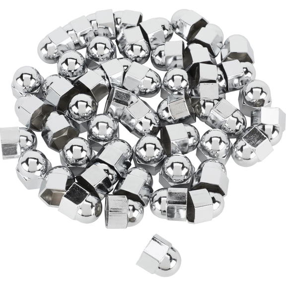 Speedway Motors Cylinder Head Chrome Acorn Nut Covers Compatible with Flathead Ford V8 Snap On Style 11/16 Inch Wrench Size Premium Cast Aluminum 48 Piece Set
