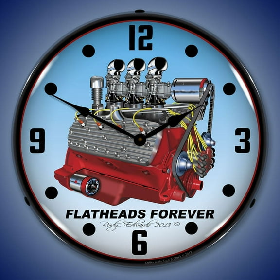 Flathead V8 Wall Clock, Lighted