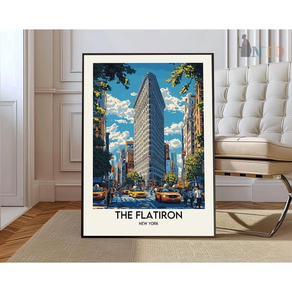 Flatiron Building New York Poster, Unframed Paper Poster 8x10in