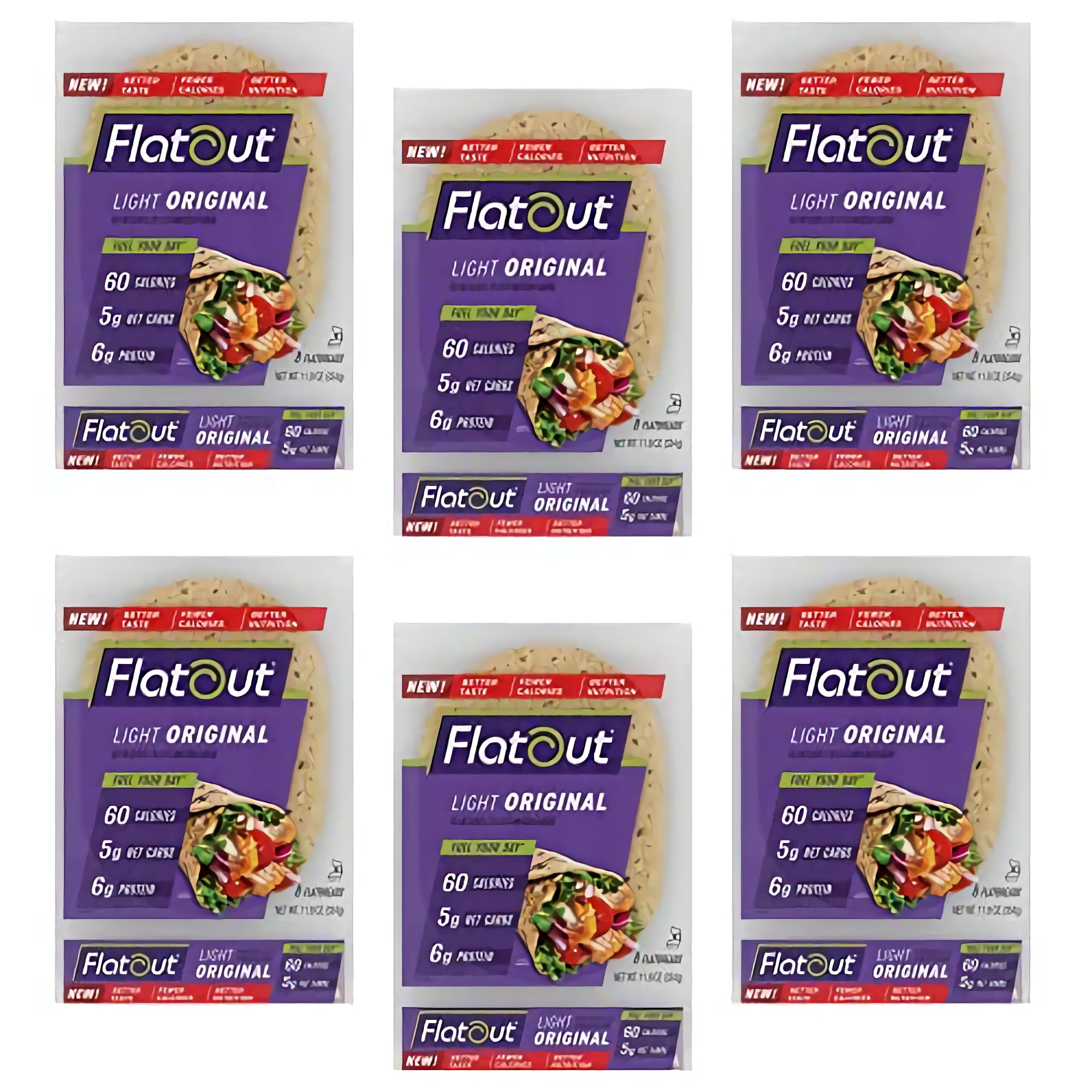 Flatout Flatbread, Light Original Wraps, Perfect for Use as Sandwich