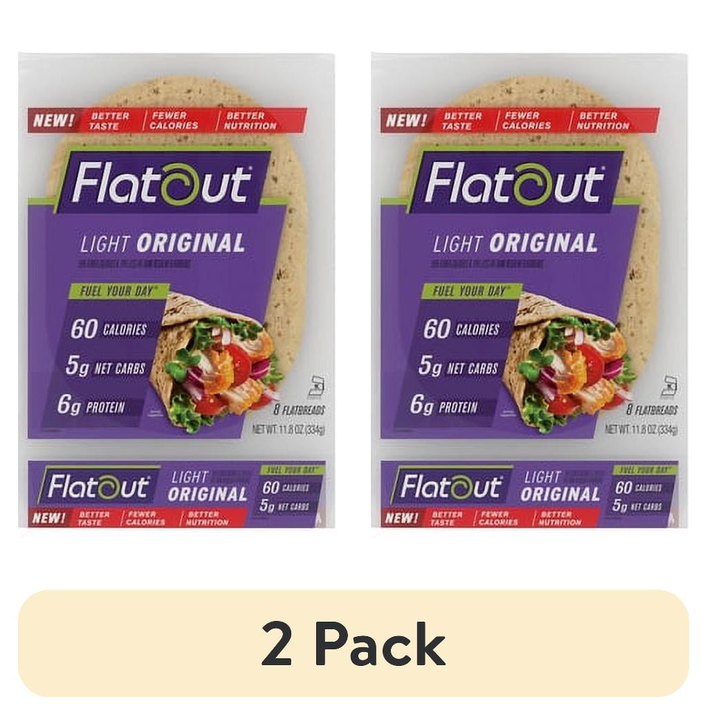 (2 pack) Flatout Light Original Flatbread Wraps, 8 Flatbreads
