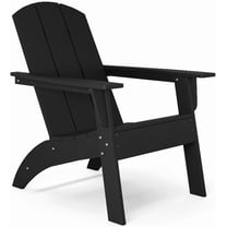 Flats & Castles Ellie Outdoor HDPE Weather Resistant Modern Adirondack Chair (Black)