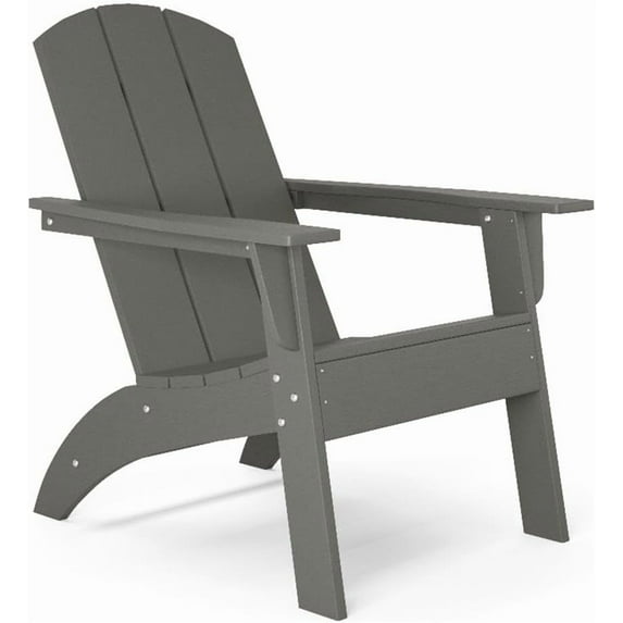 Flats & Castles Ellie Outdoor HDPE Weather Resistant Modern Adirondack Chair (Grey)
