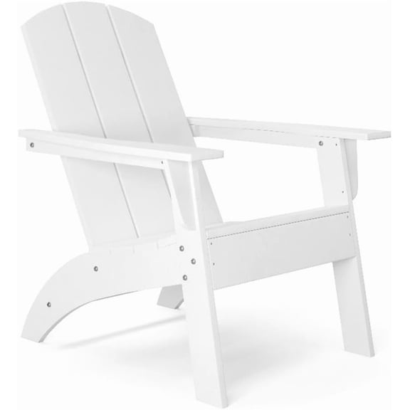Flats & Castles Ellie Outdoor HDPE Weather Resistant Modern Adirondack Chair (White)