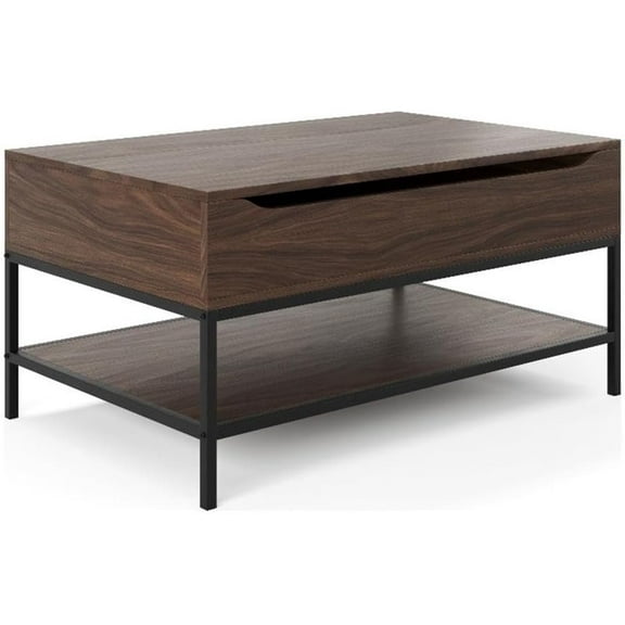 Flats & Castles Mackenzie 36" Modern Lift Top Coffee Table (Dark Walnut)