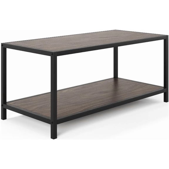 Flats & Castles Remy 36" Modern Industrial Coffee Table (Dark Walnut)