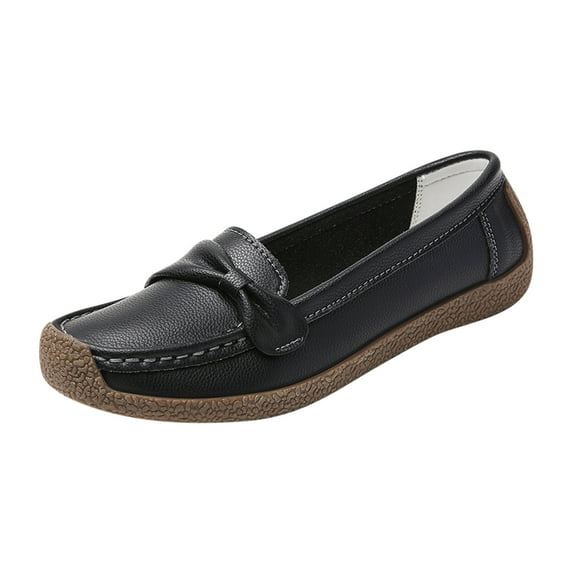Flats Shoes for Women Breathable PU Leather Loafers Orthopedic Shoes Casual Walking Shoes Ladies Slip-On Driving Shoes Flat Loafers Classic Casual Comfort Slip-On Shoes Soft Sole Dress Shoe