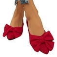 thumbnail image 1 of Flats Shoes for Women Dressy Comfortable Women Large Size Shallow Mouth Suede Casual Comfortable Bow Flat Work Fashion Pointed Shoes Shallow Shoe Women's Flats Dressy Lightweight Shoes, 1 of 9