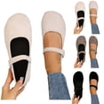 thumbnail image 1 of Flats Shoes for Women Fashion Casual Versatile Mary Vacation Summer Style Fashionable Buckle Flat Shoes Solid Color Round Toe Flat Shoes Dressy Ballet Flats Comfortable Womens Dress Shoes, 1 of 7