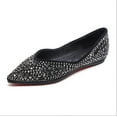 thumbnail image 1 of Women's Rhinestone Pointed Toe Ballet Flats, Soft Memory Foam Insole, Non-Slip Comfortable Dress Flats for Commuter & Casual Wear, 1 of 10