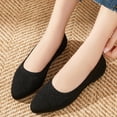 thumbnail image 1 of Flats for Women,Womens Flats,Women's Flats,Womens Dress Shoes,Summer Shoes for Women,Womens Flat Shoes Classic Pointed Toe Flats Knitted Dress Shoes Soft Flats for Woman Comfortable Dressy,Black,6.5, 1 of 6