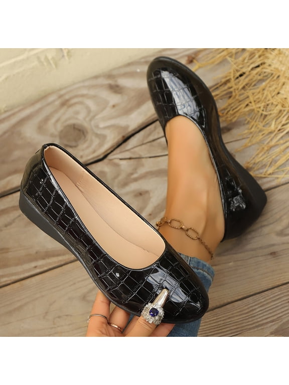 Flats for Women Ballets Shoes Dress Slip Comfortable Work Flats Casual Ladies Wedding Walking Flat Black 8.5