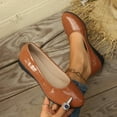 thumbnail image 1 of Flats for Women Ballets Shoes Dress Slip Comfortable Work Flats Casual Ladies Wedding Walking Flat Brown 7, 1 of 5