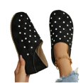 thumbnail image 1 of Flats for Women Round Closed Toe Mules Slip On Cork Footbed Sandals Soft Orthopedic Shoes Black 2 9, 1 of 9