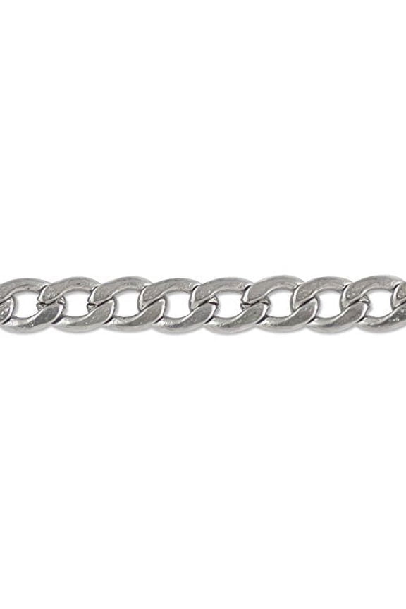 Flattened Curb Link Chain 3.5mm Surgical Stainless Steel (Priced per Foot) -