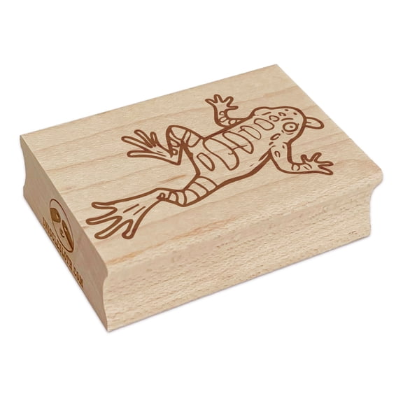 Flattened Frog Rectangle Rubber Stamp Stamping Scrapbooking Crafting - Small 1.7in