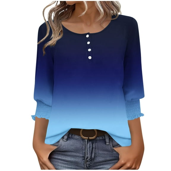Womens Blouses Fall 2025 Crop Tops Trendy Going Out 3/4 Sleeve Shirts Plus Size Bulk White Blouse Plus Size