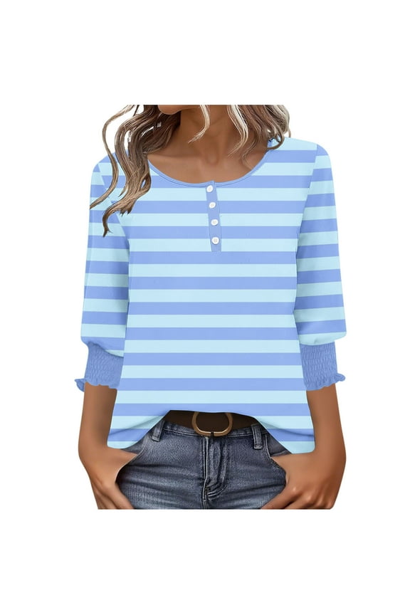 Womens Blouses Fall 2025 Fall Tops for Work Fall 3/4 Sleeve Shirts Graphic Women Blouses for Work Casual