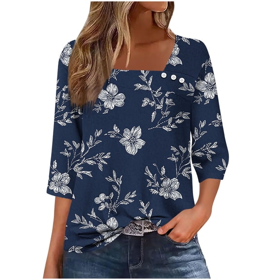 Boho Tops for Women Fall Tops 2025 Dressy Vneck 3/4 Sleeve Shirts Workout Women Blouses Dressy Casual Pink