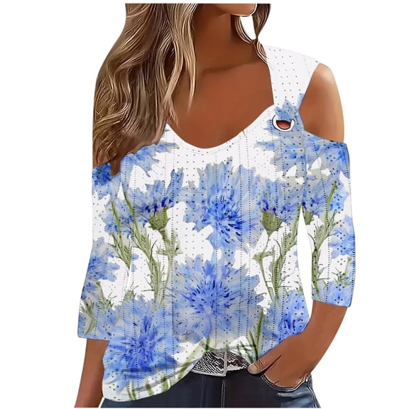 Womens Blouses Fall 2025 Tops 3/4 Sleeve Shirts Graphic Funny Sarcasm Ladies Tops And Blouses Cotton