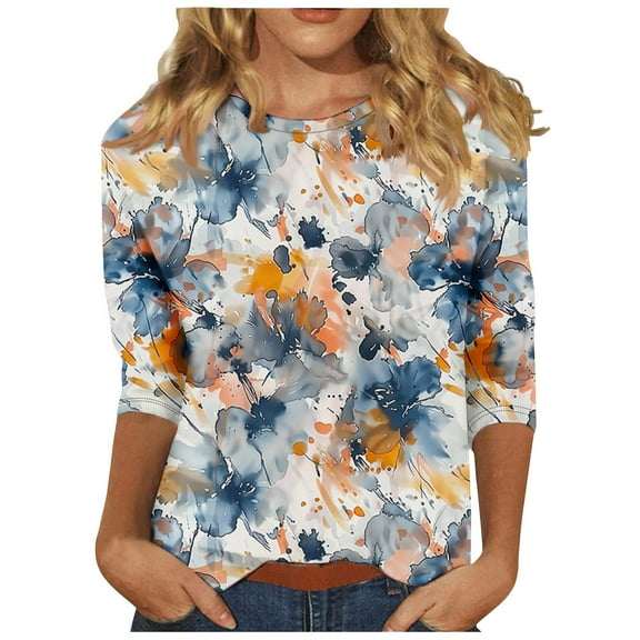 Flattering 3/4 Sleeve Tops For Women Womens Tank Tops Cotton Blend 3/4 Sleeve Shirts For Women Cotton Bulk Work Blouses For Women Office Plus Size Women'S Plus Size 3/4 Sleeve 4X