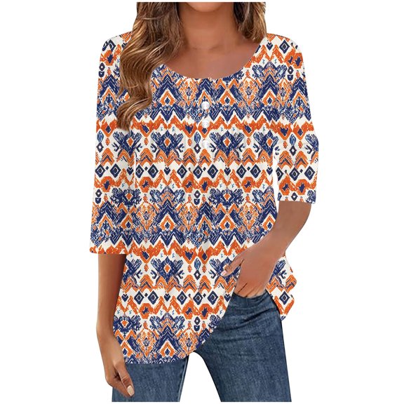 Flattering 3/4 Sleeve Tops For Women Womens Tank Tops Fitted Long Length 3/4 Sleeve Shirts For Women V Neck Sexy Women Blouses Dressy Casual Cropped 3/4 Sleeve For Women Cotton