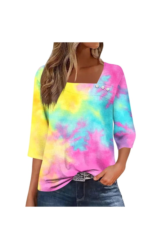 Boho Tops for Women Plus Size Tops Dressy Sexy Vneck 3/4 Sleeve Shirts Work Blouses Business Casual Grey