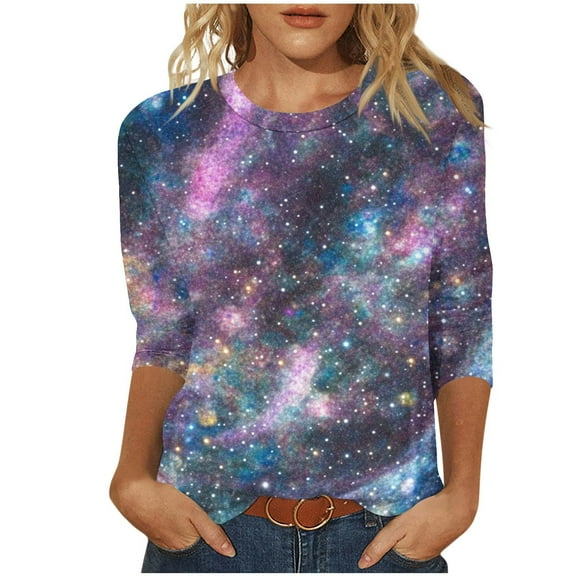 Flattering 3/4 Sleeve Tops For Women Womens Tank Tops Loose Fit Pack 3/4 Sleeve Shirts For Women Cotton Graphics Blouses For Women Plus Size made in Womens 3/4 Sleeve Fitted Half Sleeve