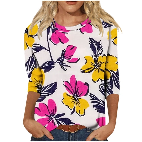 Flattering 3/4 Sleeve Tops For Women Womens Tops Dressy Casual Cotton 3/4 Sleeve Shirts For Women 3/4 Sleeve Black Blouses For Women Casual Women'S 3/4 Sleeve Cotton Black