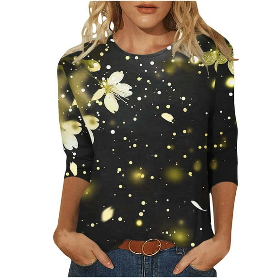 Flattering 3/4 Sleeve Tops For Women Workout Tops For Women Plus Size 2X Western 3/4 Sleeve Shirts For Women Pink Ladies Tops And Blouses made in Sale Petite 3/4 Sleeve For Women