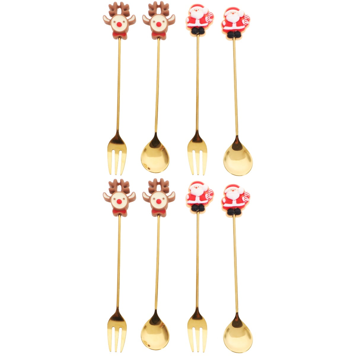 Flatware 2 Sets Party Dinnerware Kit Spoon and Fork Combination Metal