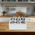 thumbnail image 1 of Flatware Holder Commercial Stainless Steel Cylinder Flatware Restaurant 6-Holes#, 1 of 12