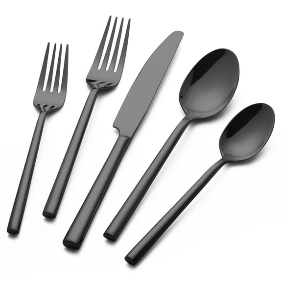 Flatware Set Black 20-Piece Forged Stainless Steel Service for 4