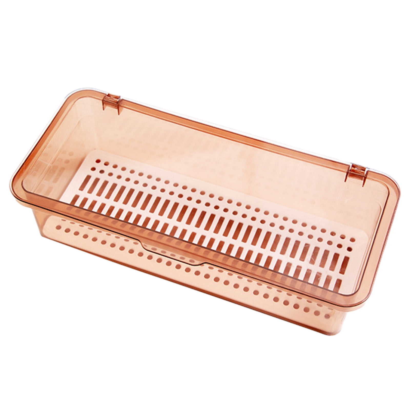 Flatware Tray Kitchen Drawer Organizer with Lid and Drainer Plastic