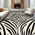 thumbnail image 1 of ODIKA 8'x10' Machine Washable Non-Slip Area Rug, Abstract Animal Inspired Striped Composition With Bold Flowing Lines High Traffic Rug, Black, 292650, 1 of 7
