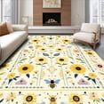 thumbnail image 1 of ODIKA 6'x9' Machine Washable Non-Slip Area Rug, Abstract Bee Charmed and Graceful Sunflower Floral Patterned High Traffic Rug, Yellow, 198514, 1 of 7