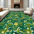 thumbnail image 1 of ODIKA 2'x3' Machine Washable Non-Slip Area Rug, Abstract Botanical Swirls Featuring Intertwined Ferns and Palm Fronds High Traffic Rug, Green, 296409, 1 of 5