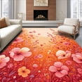 thumbnail image 1 of ODIKA 3'x5' Machine Washable Non-Slip Area Rug, Abstract Floral Sunset Hues Design High Traffic Rug, Pink, 151275, 1 of 7