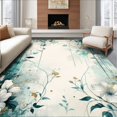 thumbnail image 1 of ODIKA 2'x3' Machine Washable Non-Slip Area Rug, Abstract Floral Modern Corridor Design High Traffic Rug, Teal, 148319, 1 of 7