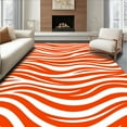 thumbnail image 1 of ODIKA 6'x9' Machine Washable Non-Slip Area Rug, Abstract Horizon Gradient Wave High Traffic Rug, Orange, 393108, 1 of 7
