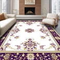 thumbnail image 1 of ODIKA 4'x6' Machine Washable Non-Slip Area Rug, Abstract Loom Floral High Traffic Rug, White, 46980, 1 of 7