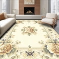 thumbnail image 1 of ODIKA 2'x3' Machine Washable Non-Slip Area Rug, Abstract Modern Beige and Ivory High Traffic Rug, Beige, 46974, 1 of 7