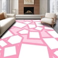 thumbnail image 1 of ODIKA 6'x6' Machine Washable Non-Slip Area Rug, Abstract Mosaic Composition with Tonal Variations High Traffic Rug, Pink, 393263, 1 of 7