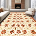 thumbnail image 1 of ODIKA 5'x7' Machine Washable Non-Slip Area Rug, Abstract Petal Stylized Floral Design High Traffic Rug, Beige, 258994, 1 of 7