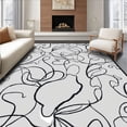 thumbnail image 1 of ODIKA 5'x7' Machine Washable Non-Slip Area Rug, Abstract Puppy Tracks with Swirling Paisley Accents and Faded Petals High Traffic Rug, Gray, 321590, 1 of 7