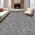thumbnail image 1 of ODIKA 3'x5' Machine Washable Non-Slip Area Rug, Abstract Spotted Monochrome Speckled Design High Traffic Rug, Black, 298588, 1 of 7