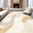 thumbnail image 1 of ODIKA 4'x6' Machine Washable Non-Slip Area Rug, Abstract Waves Oval High Traffic Rug, Beige, 157684, 1 of 7