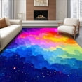 thumbnail image 1 of ODIKA 4'x6' Machine Washable Non-Slip Area Rug, Abstract Whimsical Color Burst High Traffic Rug, Pink, 20582, 1 of 7