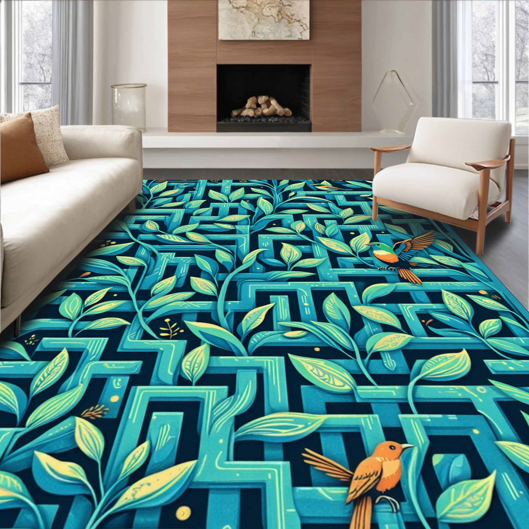 Flatwoven High Traffic Area Rug, Adventurer s Jungle Maze with Hidden ...