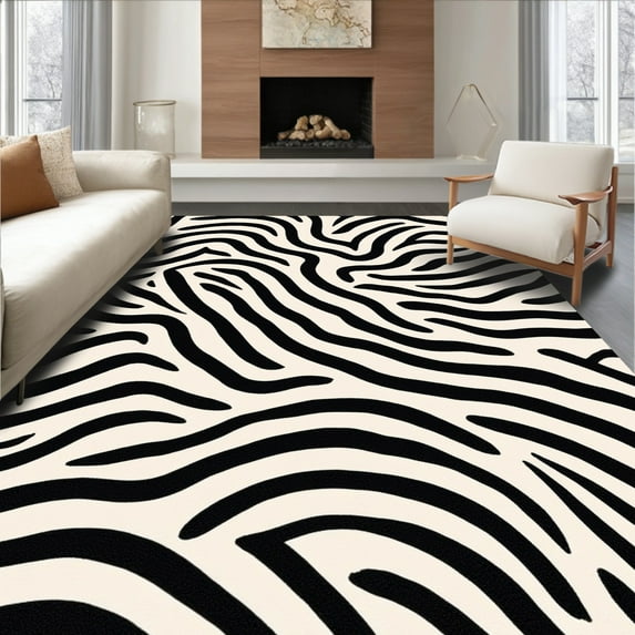 Flatwoven High Traffic Area Rug, African Savanna Inspired Banded ...